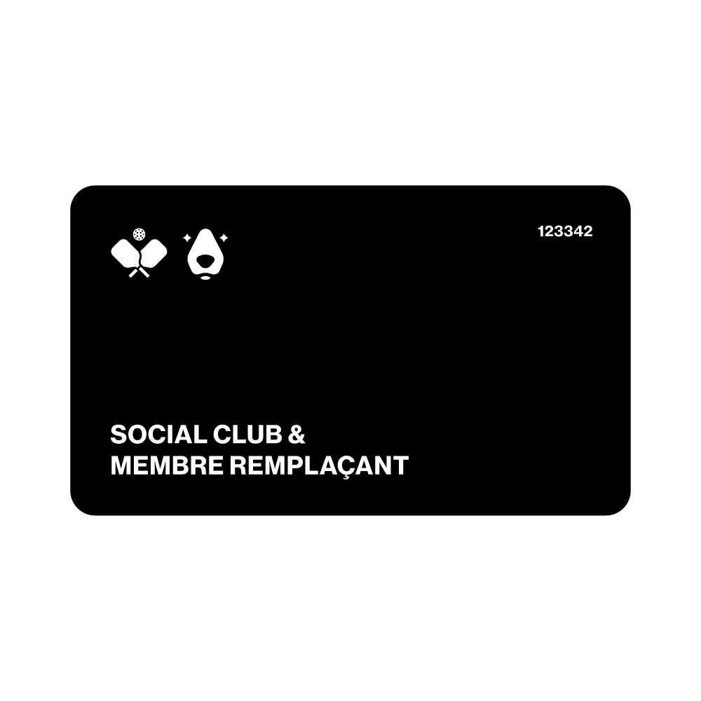 Carte membre social et membre remplaçant